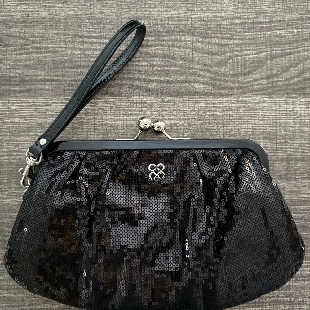 COACH Black Sequin Clutch